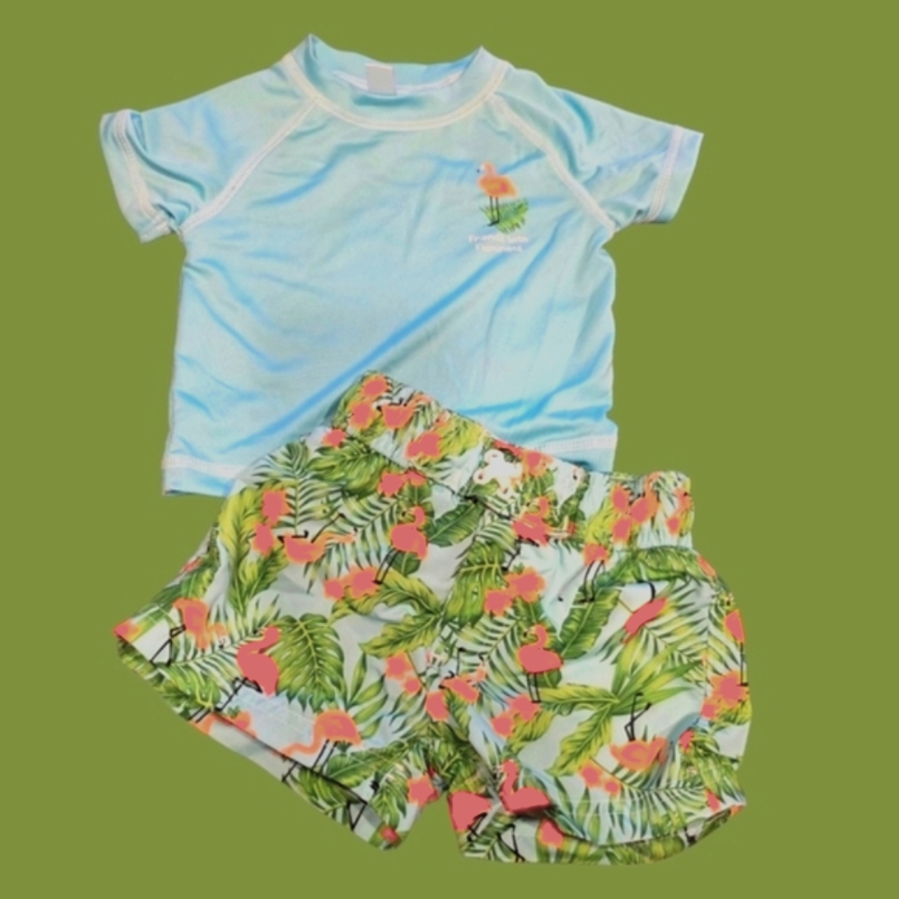 Flamingo Print Swim Set